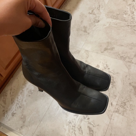 Zara black heeled ankle boots size 8 red. 2118/810 - Picture 8 of 10